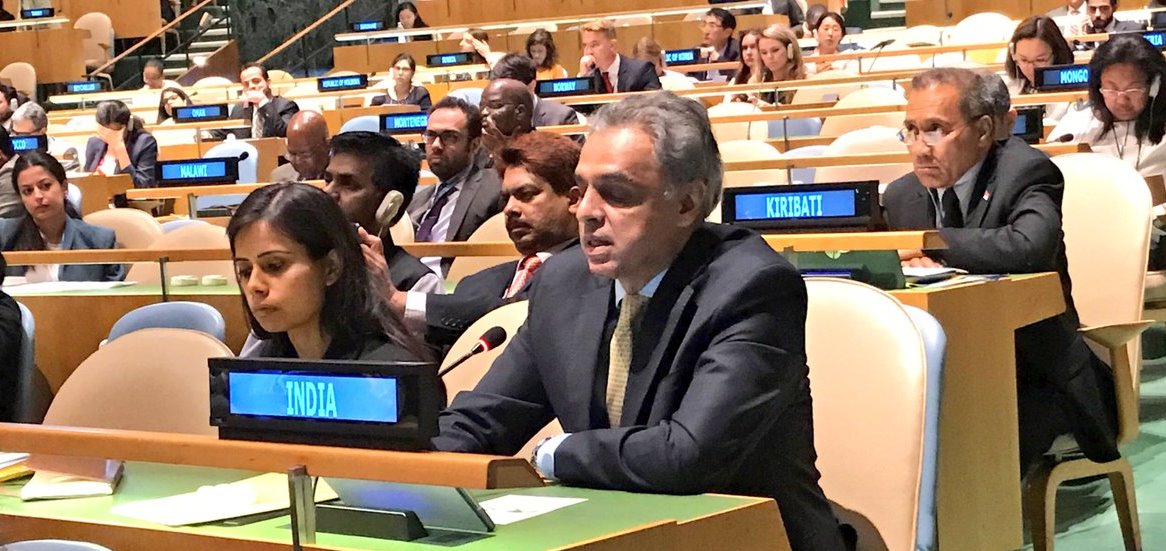Eenam Gambhir, First Secretary in the Permanent Mission of India to the UN with India's permanent representative at the United Nations Syed Akbaruddin.