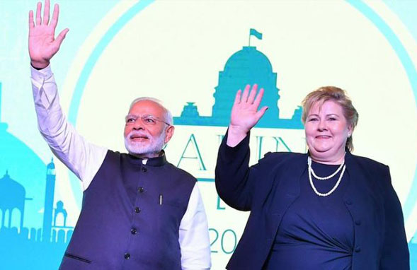 During her three-day state visit to India, Norwegian PM, Erna Solberg discussed bilateral relations with Indian PM, Narendra Modi and delivered the inaugural address at the 4th Raisina Dialogue
