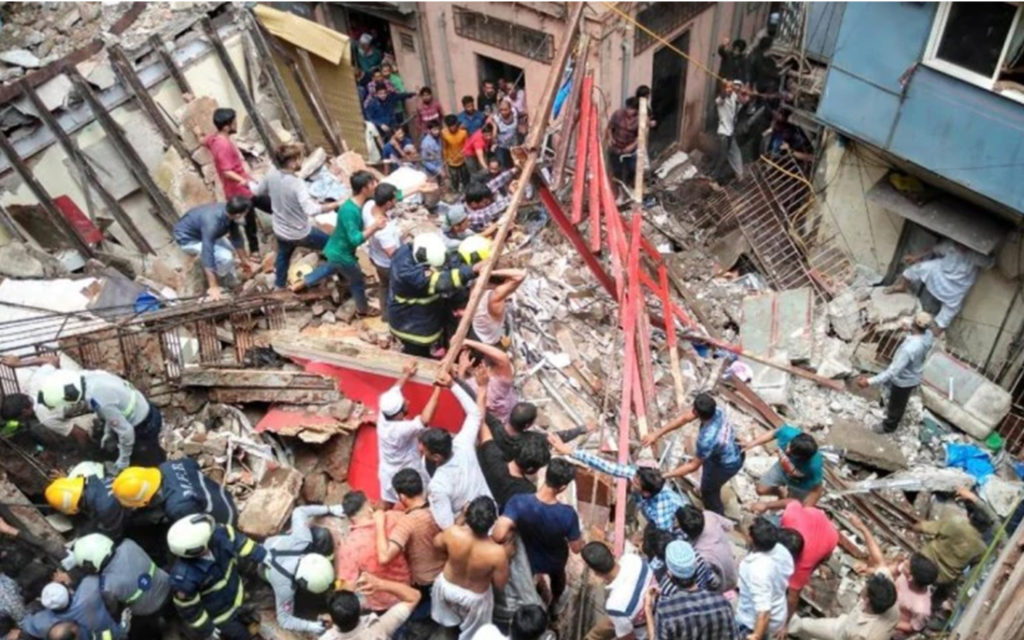 Overcrowded building collapsed