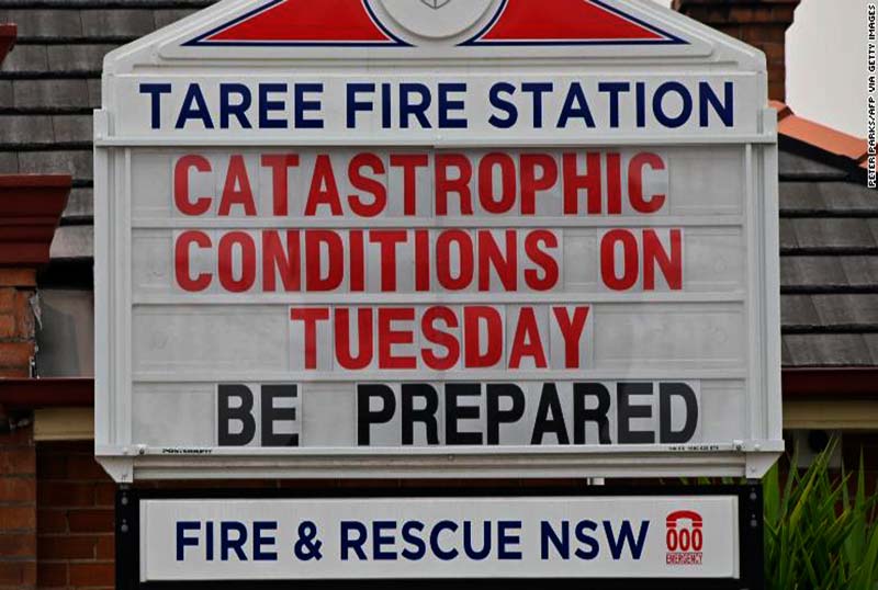 Rampant bushfire created catastrophic conditions in Australia