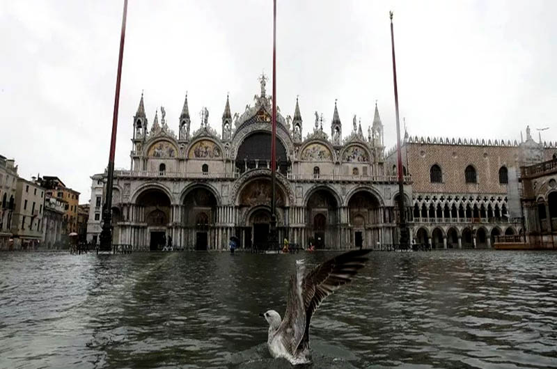Venice inundated as high tide hits the city