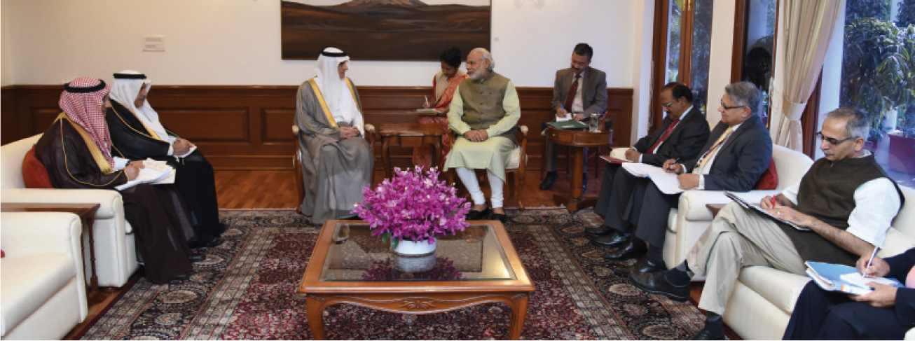 External Affairs Minister meeting with Foreign Minister of Saudi Arabia, Adel Al-Jubeir, in New Delhi on March 08, 2016.