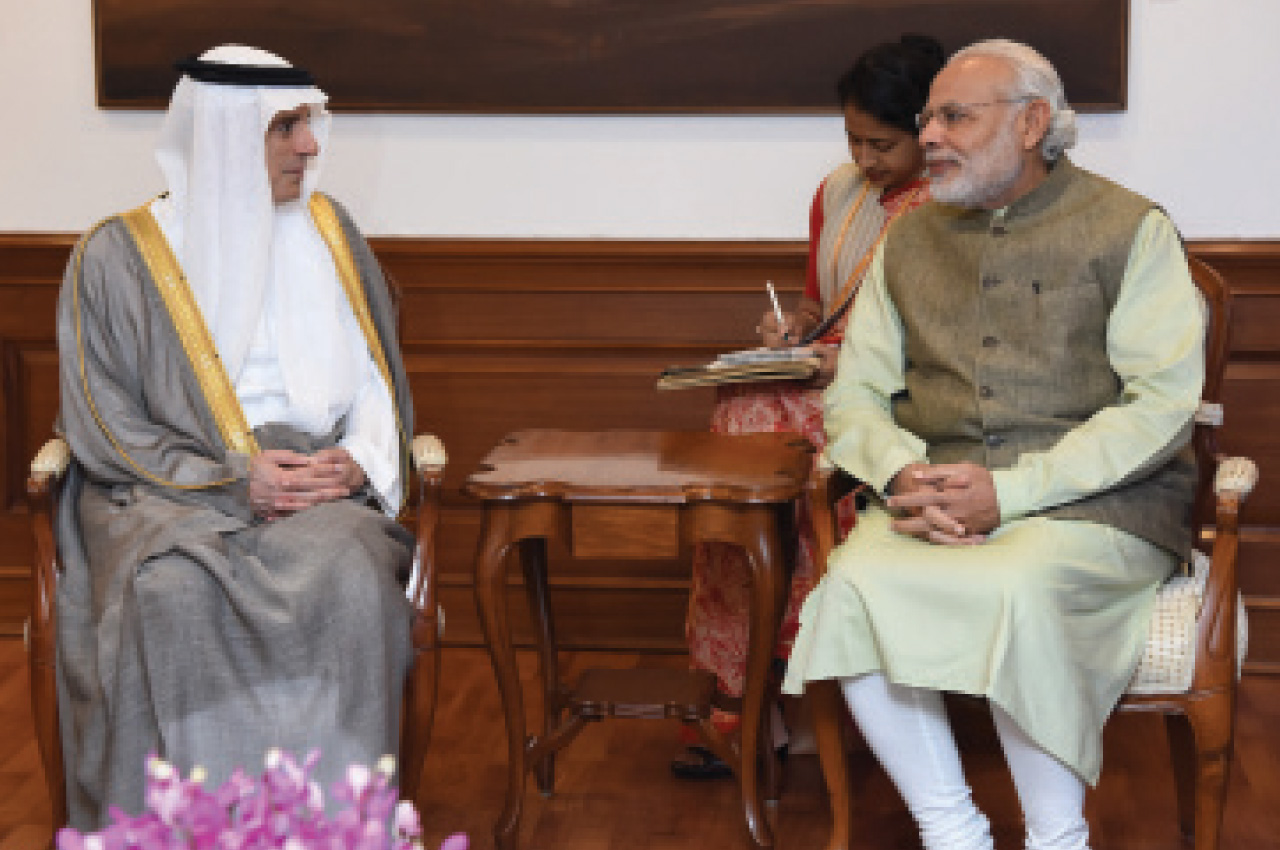 Foreign Minister of Saudi Arabia, Adel Al-Jubeir, calls on Prime Minister in New Delhi on March 08, 2016.