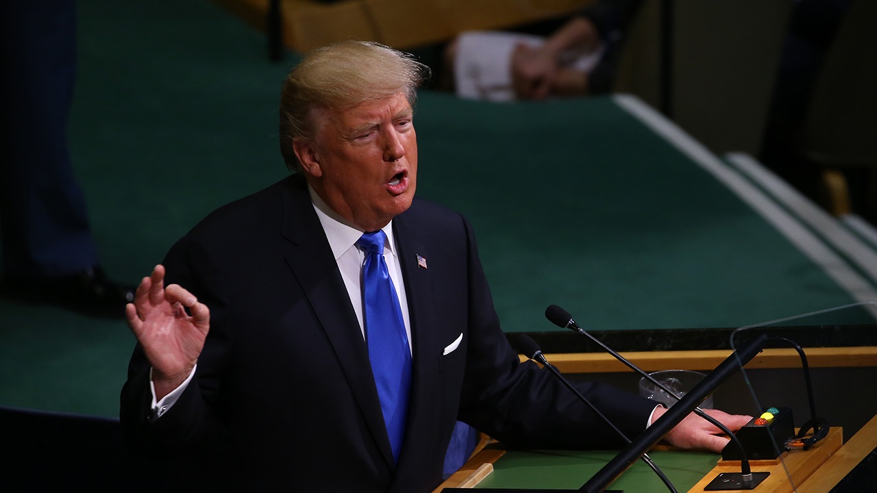 US President Donald Trump addresses the 72nd Annual UN General Assembly in New York.