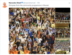PM Modi tweeted pictures- Glimpses from the community programme at Muscat