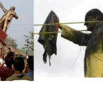 The Left supporters vandalized the statue of Rajiv Gandhi in a similar fashion in Agartala, Barjala and Udaipur when they were in power.