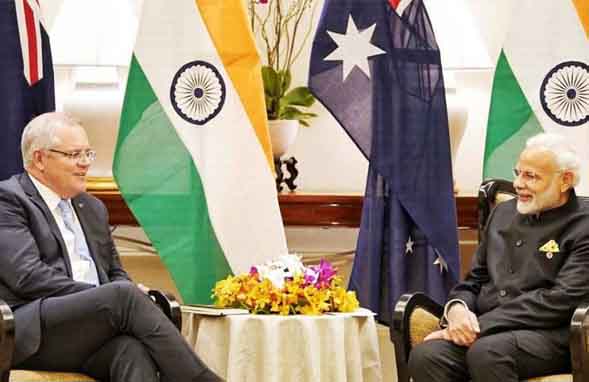 Prime Minister Narendra Modi with Prime Minister of Australia Scott Morrison