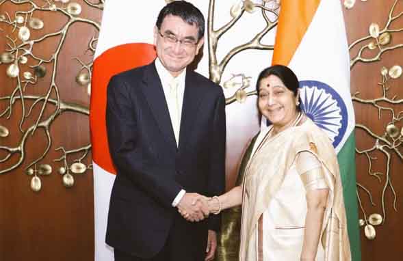 Indian Foreign Minister, Sushma Swaraj and Japanese Foreign Minister, Taro Kono met for the 10th Indo-Japan Strategic Dialogue in New Delhi