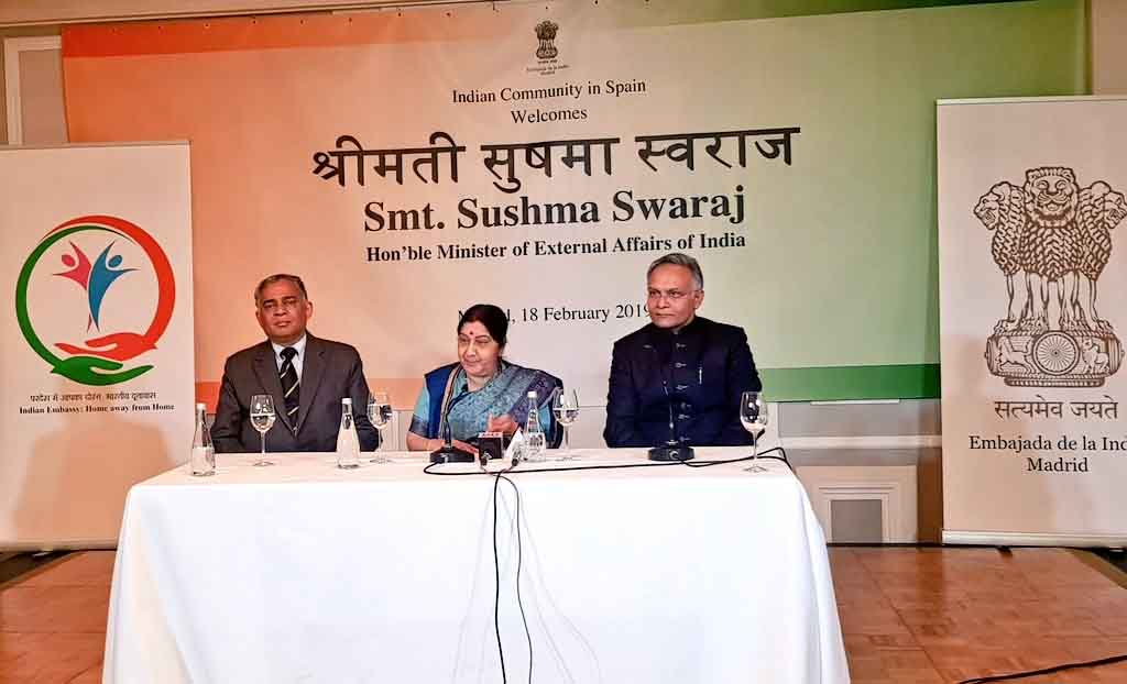 External Affairs Minister addresses Indian Community in Madrid, Spain (February 18, 2019)