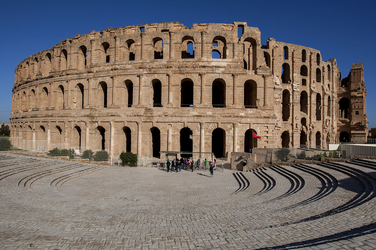 Roman amphitheater in Tunisia built in 3rd century AD 