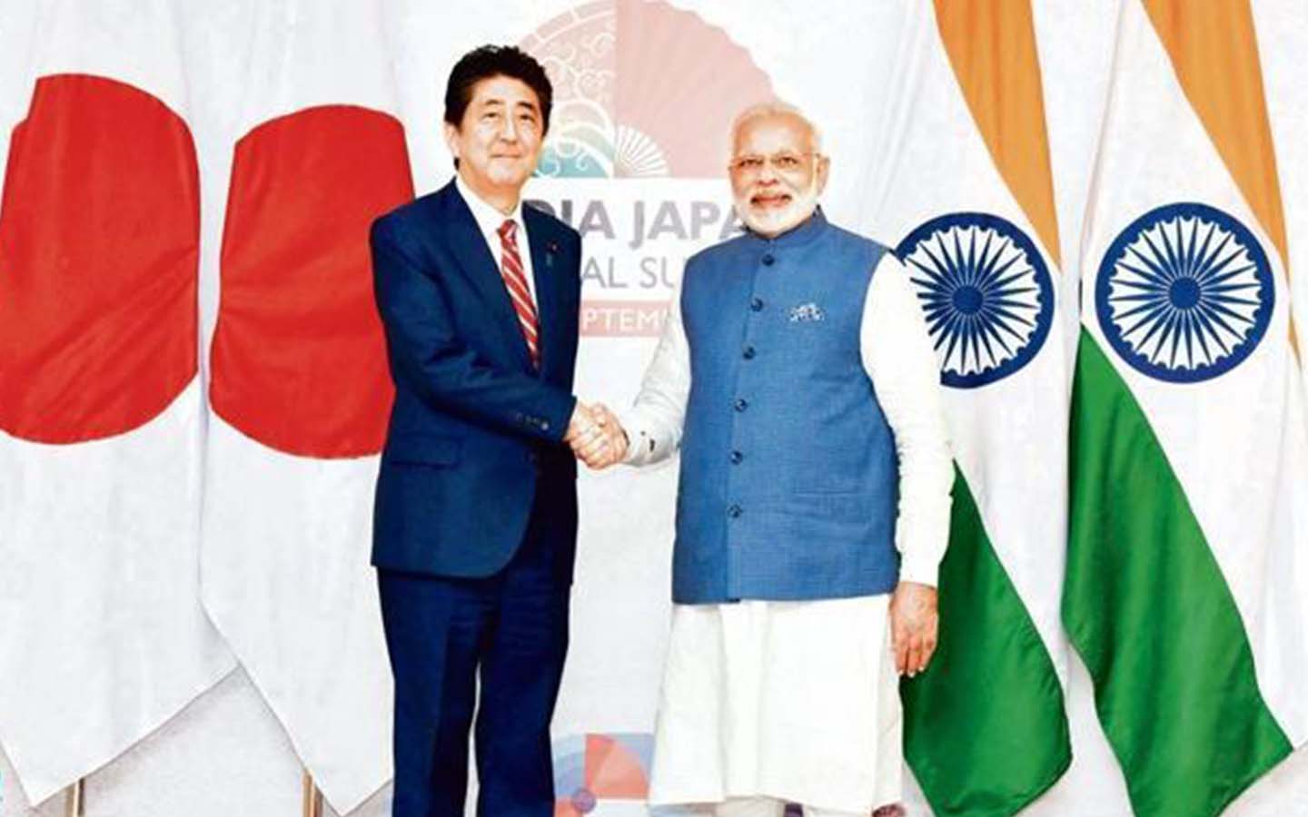 PM Narendra Modi was welcomed by Japanese PM Shinzo Abe