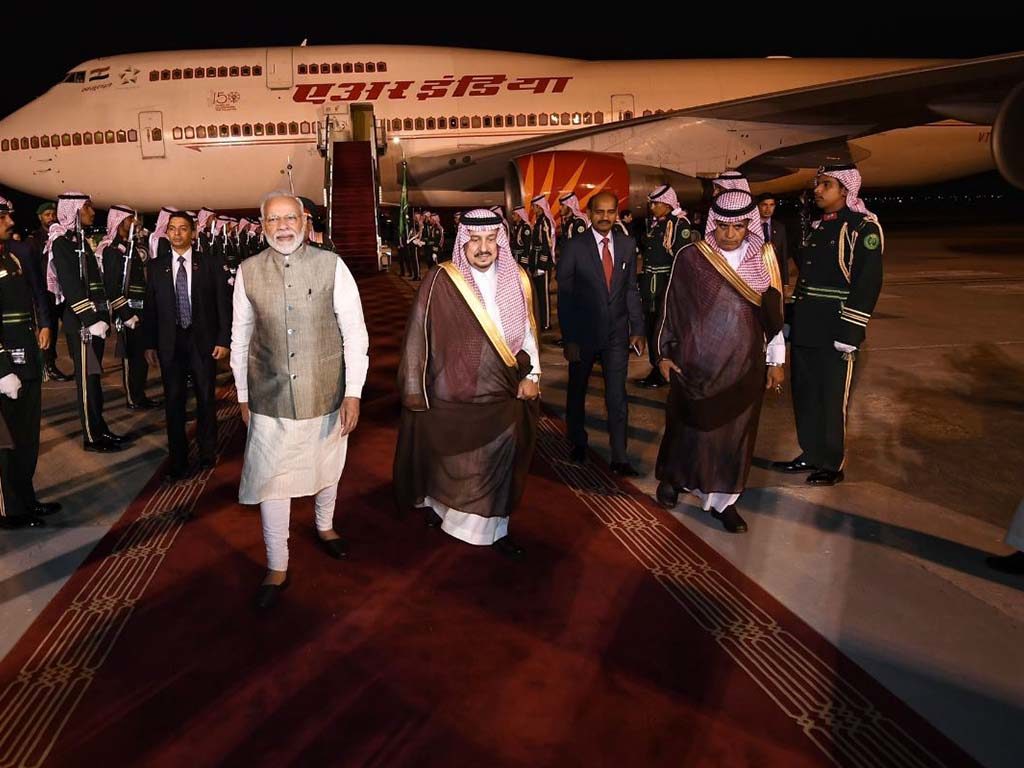 PM Modi arrives in Saudi Arabia.