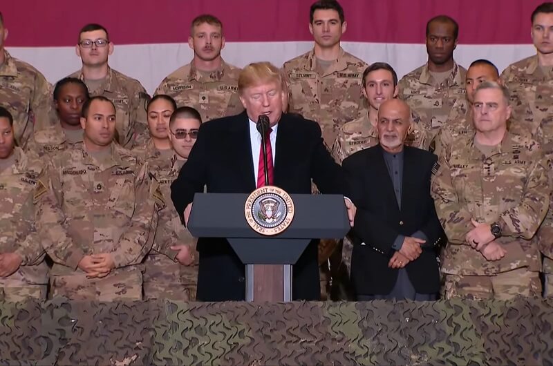 President Donald Trump made a surprise Thanksgiving visit to U.S. troops in Afghanistan on Thursday.