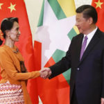 Chinese President Xi Jinping with Myanmar’s leader Aung Suu Kyi