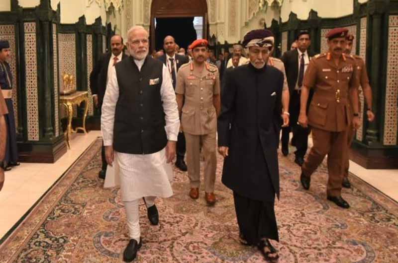 Indian Prime Minister Narendra Modi with Oman’s Sultan Qaboos