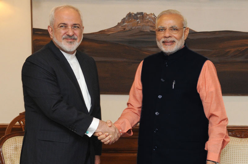 Iran’s Foreign minister Mohammad Javad Zarif with Indian Prime Minister Narendra Modi